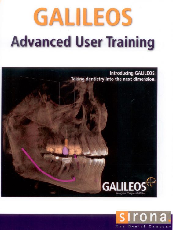 Training Manual cover: Galileos Advanced User, with digital image of patient mouth