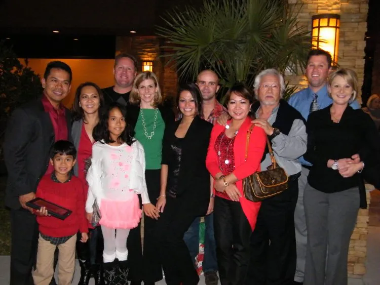 Photo of Dr. Aguila and team at Christmas party