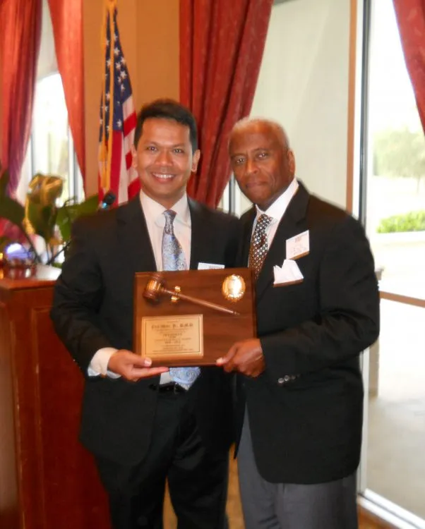 Richard E. Aguila, DDS with former Jacksonville Dental Society president Dr. Cecil White Jr.