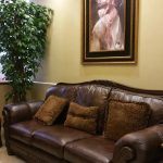 Interior Photo: Jacksonville FL periodontal office waiting sofa